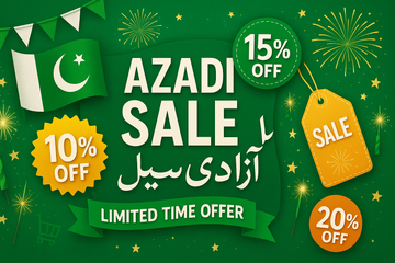 Azadi Sale for pakistan flag, 10, 15, 20% sale